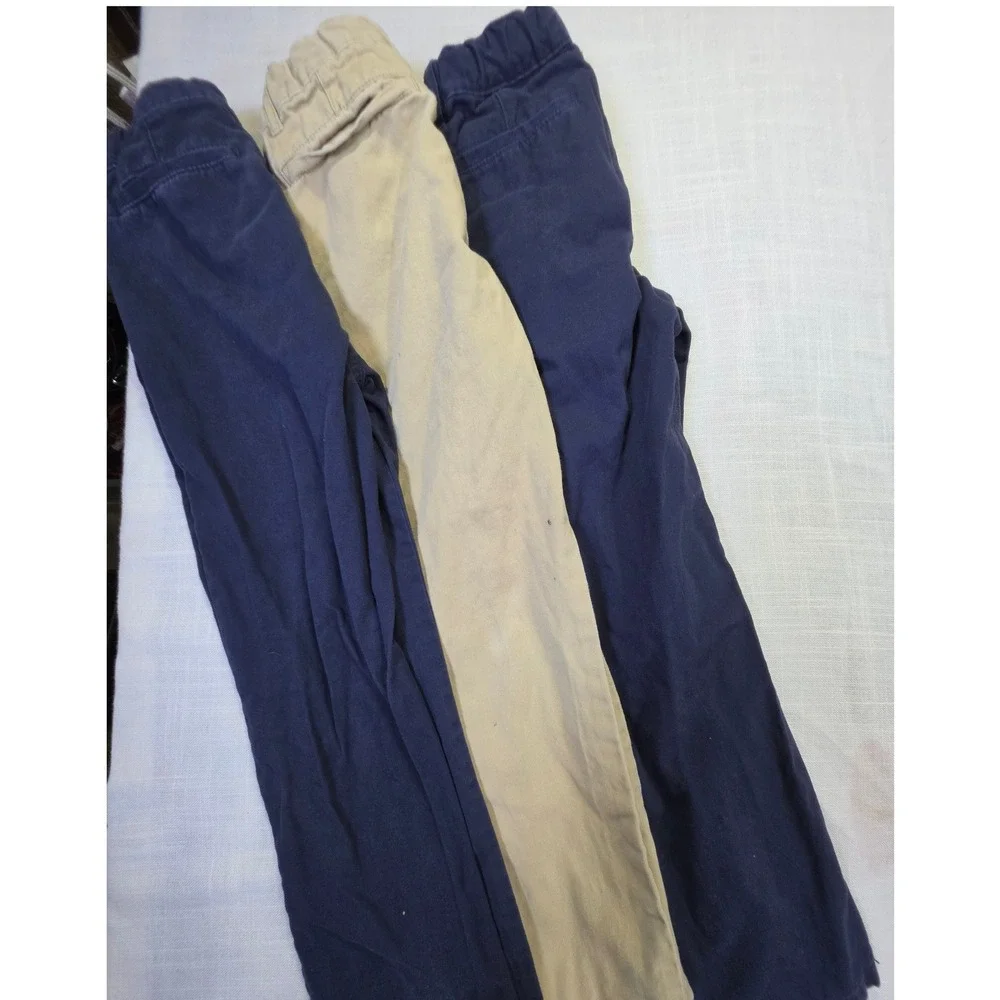 The Childrens Place Boys Chino Pants Lot of 3 Navy Khaki Size 7 School Uniform